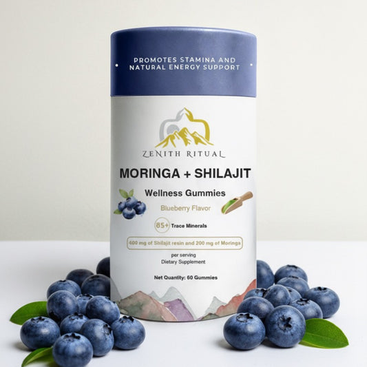Moringa + Shilajit Wellness Gummies | Blueberry Flavored