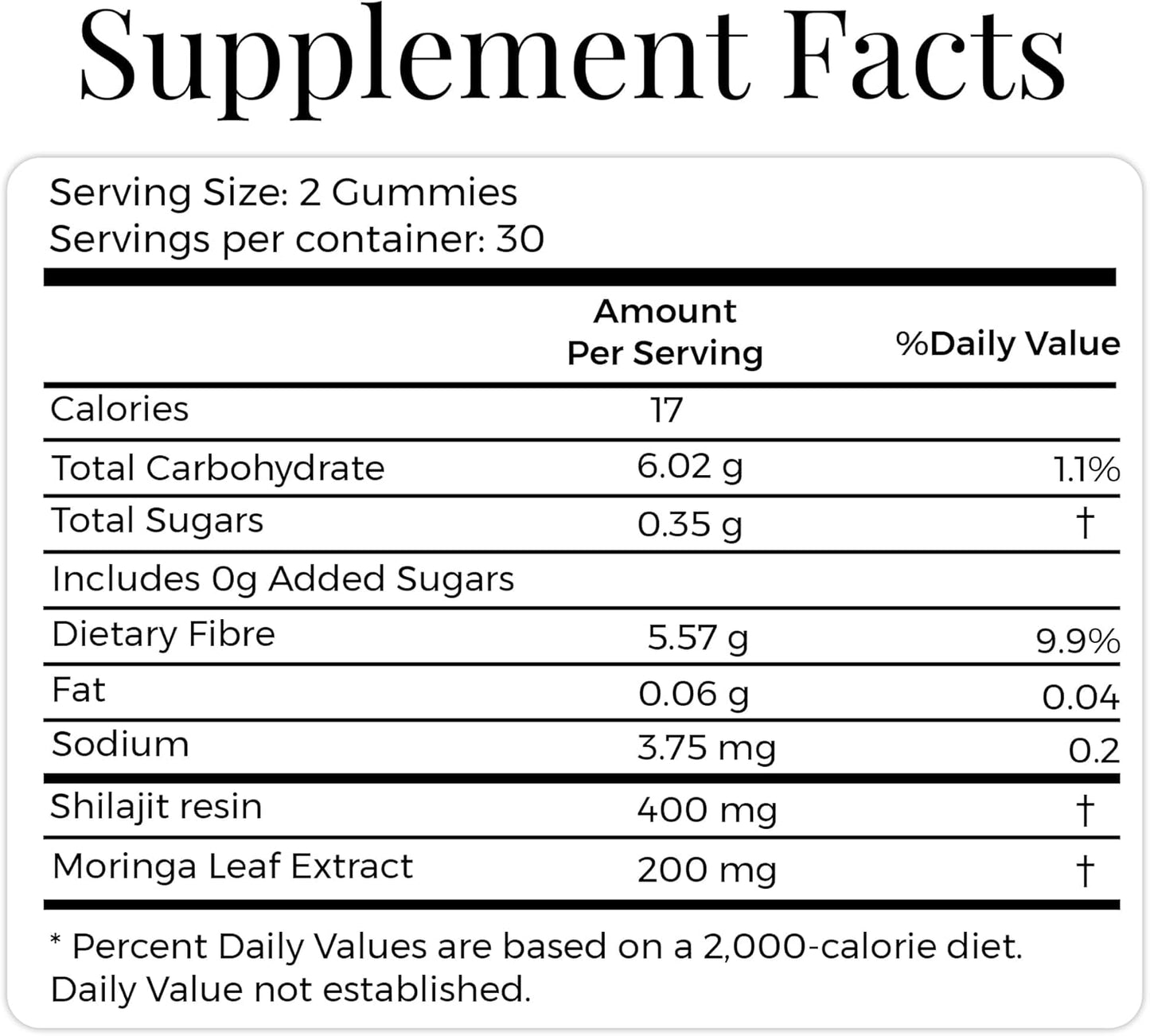 Pure Himalayan Shilajit & Moringa Gummies – Elderberry Flavor - 60 Gummies - dietary supplements