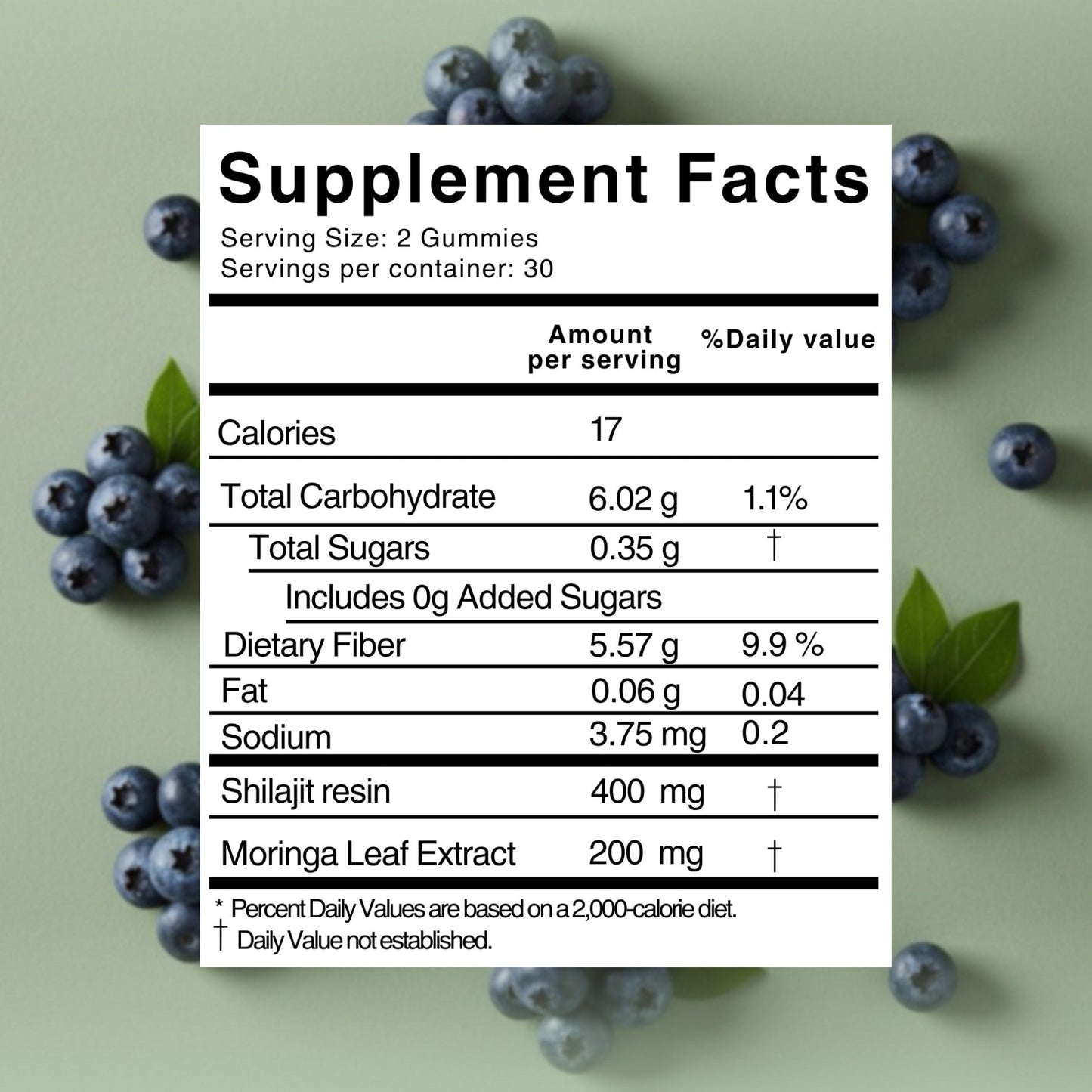 Shilajit & Moringa Gummies – Blueberry Flavor - 60 Gummies - Dietary supplements - Zenith Ritual