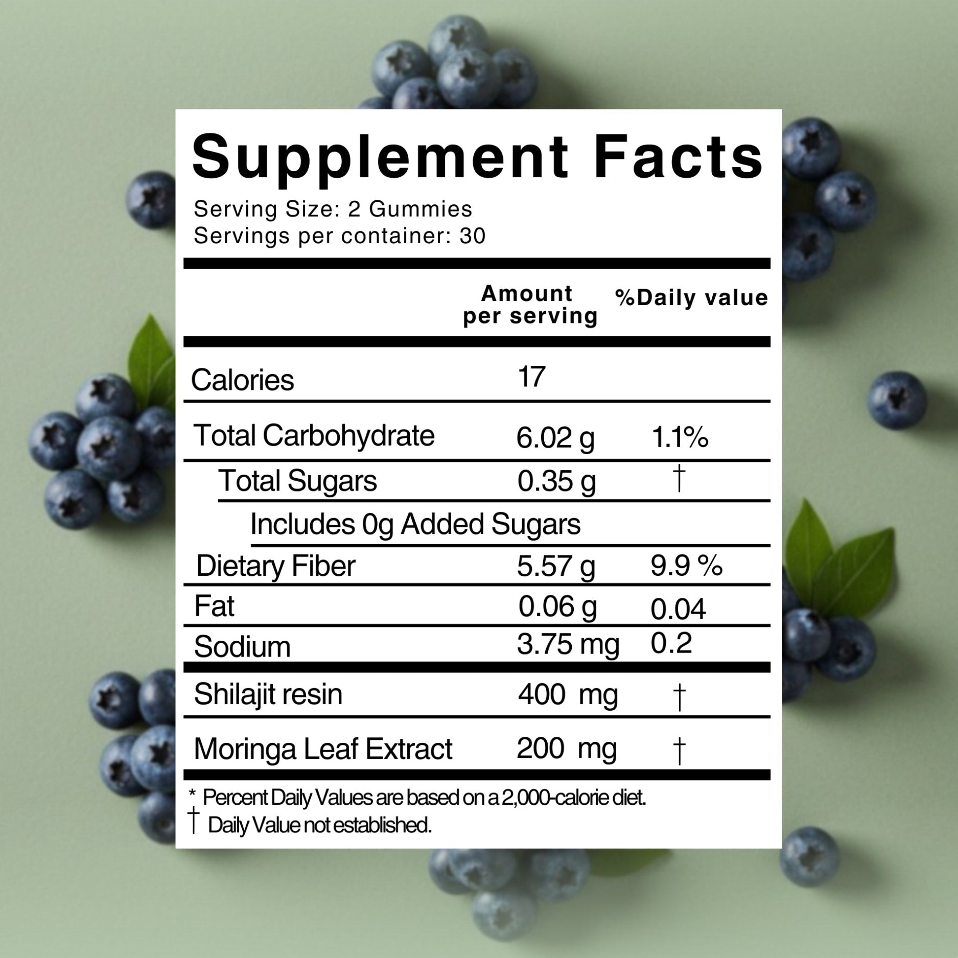 Shilajit & Moringa Gummies – Blueberry Flavor - 60 Gummies - Dietary supplements - Zenith Ritual